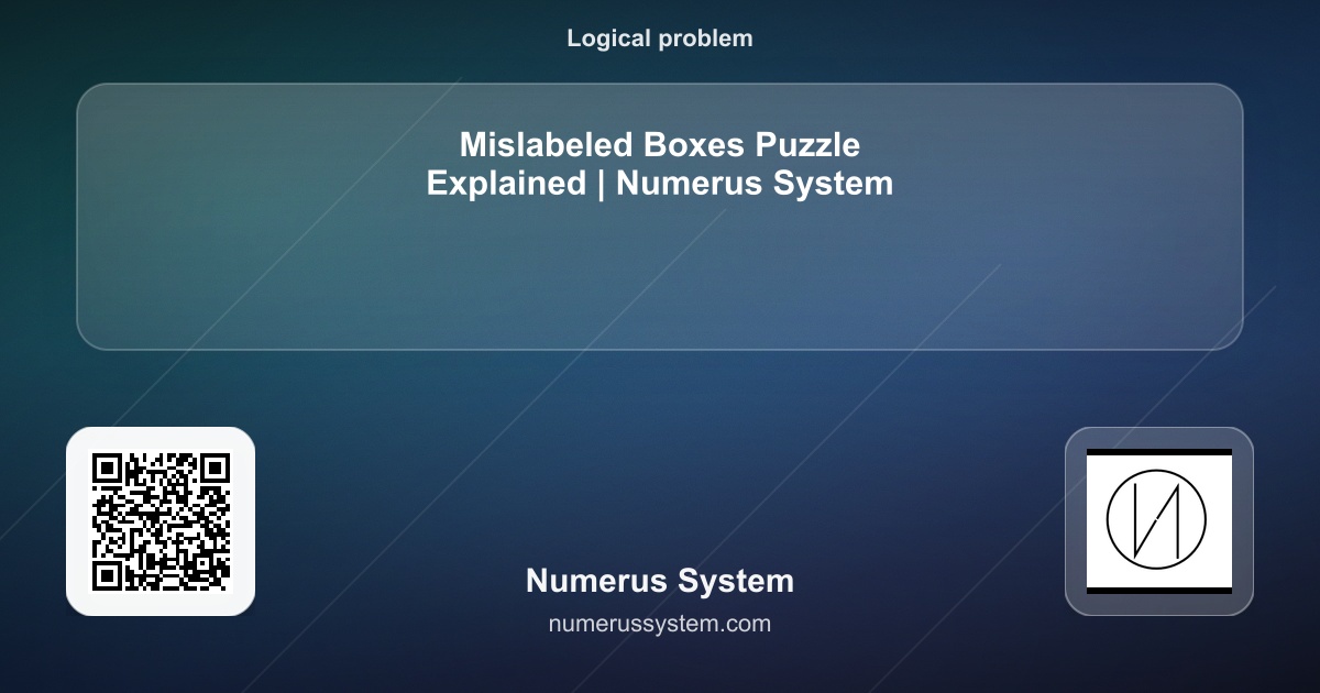 Mislabeled Boxes Puzzle Explained | Logic Puzzle | Numerus System